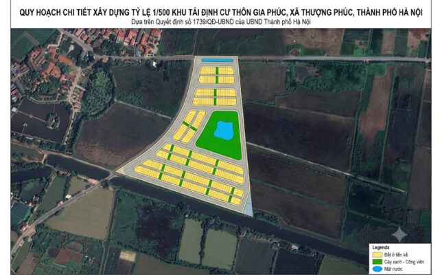 Theo QHCT khu TĐC thôn Gia Phúc, tỷ lệ 1/500